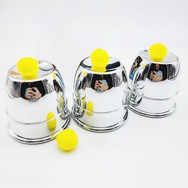 Magic Magic Cups & Balls, Plastic Cups, Silvery Sparkling Chop Cups, Balls Move, Disappear, Magic, Scenic Magic Tool, Magic Tricks Tool