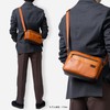 Doubles BZN-7025 Men's Shoulder Bag, Genuine Leather, Small, A5 Storage,