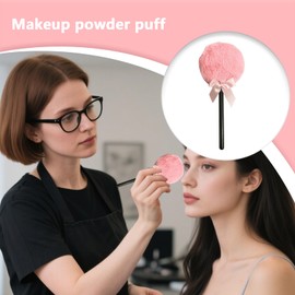 Makeup Powder Puff, Loose Powder Sponge, Reusable Lollipop Shape Soft Beauty Tools for Girls Foundation Contouring Home Travel Blending Women