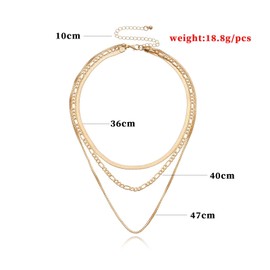 Qimily Dainty Layered Chain Necklace, Handmade 14K Gold Plated Pendant Necklace Multilayer Necklace Adjustable Layering Choker Necklaces for Women