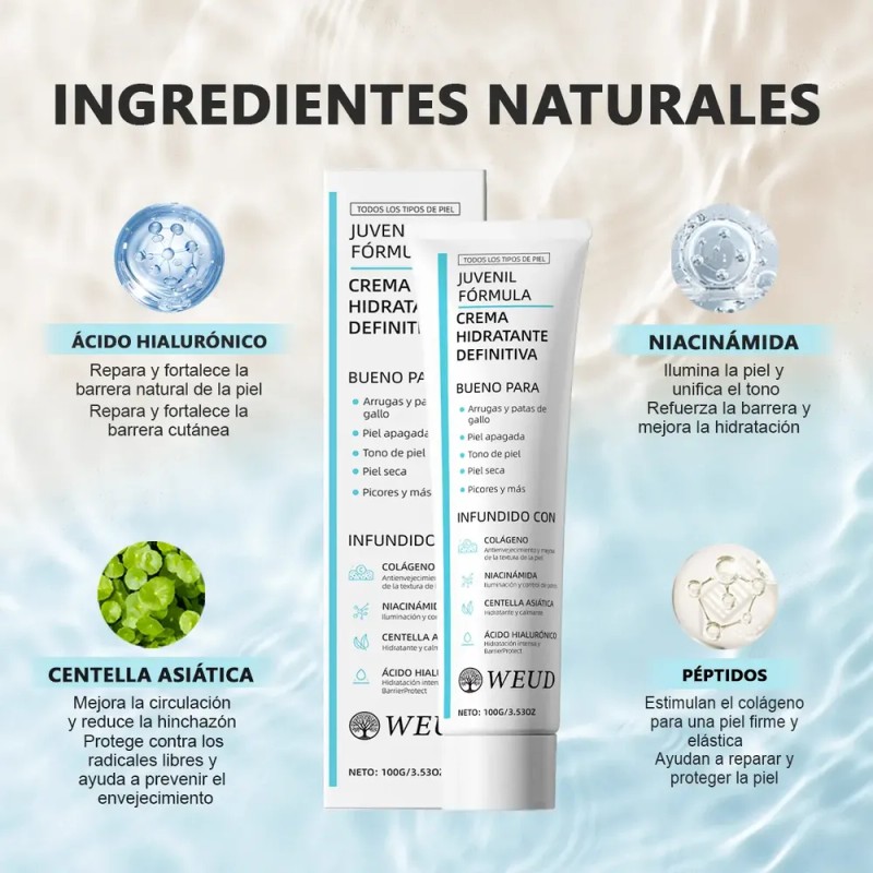 Crema Weud Hidratante Reparadora Colágeno Niacinamida 100g