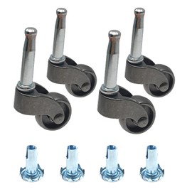 ISSTAR 1" Swivel Stem Ball Caster Wheel, Zinc Alloy Antique Style Silent Castor for Furniture, Socket Type Mounting Stem, 353lbs, Pack of 4