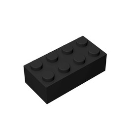 TTEHGB TOY Classic Mass Brick 2 x 4, Pack of 100 Building Blocks, Black, Compatible with All Major Brands, MOC Enthusiasts Colours: Black
