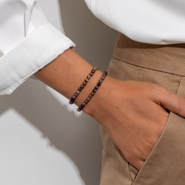 Landorilo 4 mm Stretch Bracelet Made of Real Natural Stone Beads, Healing Stone Bracelet, Yoga Bracelet for Women, Men, Lucky Bracelet, Friendship Bracelet, Replacement Beads Included, Stone, Agate