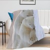 Cute Polar Bear Throw Blanket Super Soft Warm Fluffy Fleece