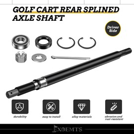 EXOEMTS Golf Cart Rear Axle Shaft Driver Side with Bearing & Seal Kit, Fits EZGO TXT/Medalist Electric 1994-2013, OEM 20377G11 Replacement, 24" Long, Durable Spline Shaft for Smooth, Quiet Ride