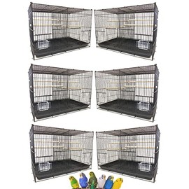 Small Breeder Breeding Cages with Center Dividers, Pack of 6, 24 x 16 x 16 H inches (24 x 16 x 16 H inches, Black)