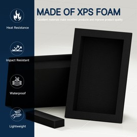 Homevacious Shower Niche Ready for Tile 16" x 24" XPS Double Waterproof Shelf Bathroom Wall Niche Insert Tile Ready Black Recessed Shower Boxes with Removable Shelf for Bathroom Storage