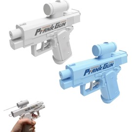 Prank Water Gun, Prank Squirt Gun, Compulsive Two-Way Water Guns, Reverse Prank Surprise Water Guns - Shoots Back at User! Hilarious Novelty Toy for Parties & Summer Fun (White+Blue)