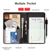 Server Books with 2 Zipper Pouch for Waitress, Waitress/Waiter Book