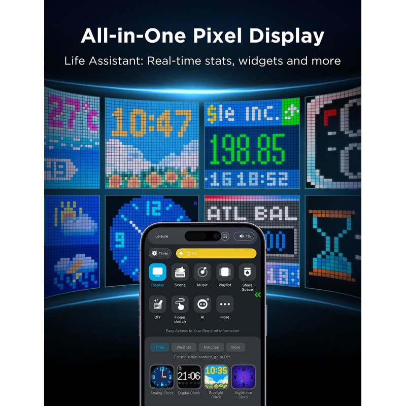 Govee Pixel Light Gaming, 32x32 RGB LED Panel, Smart Pixel