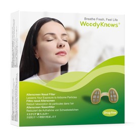 WoodyKnows WoodyKnows Allerscreen Nasal Filters, Model 2024, Seasonal and dust Allergies aid (L, 3 Nasal Filters+12 Replacements)