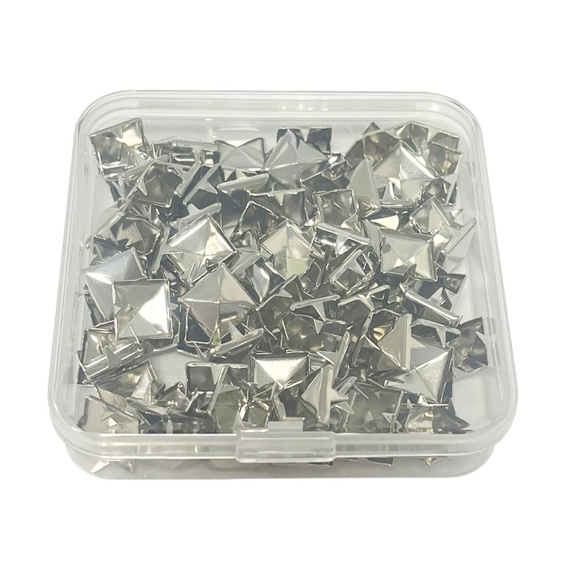 Haobase 100 PCS 10mm Leathercraft DIY Silver Metal Punk Spikes