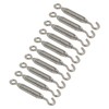 SISI UK® 10pcs Strong Galvanised Turnbuckle Strainer 1/4" Hook &