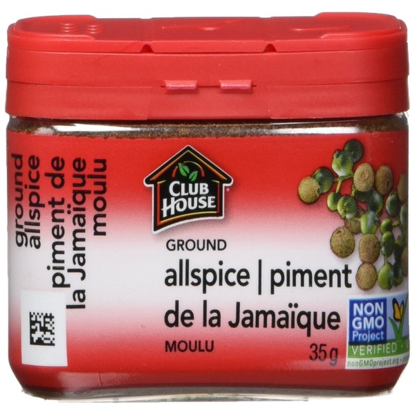 Club House, Quality Natural Herbs & Spices, Ground Allspice | piment , Plastic Can, 35g