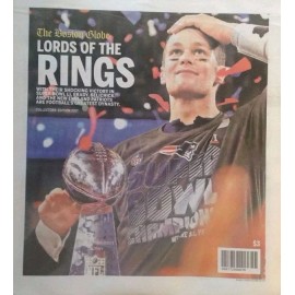 Champion New England Patriots Superbowl LIII/ Champions Newspaper Varieties  - Boston Globe - Lords Of The Rings