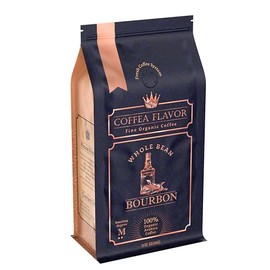 Coffea Flavor Bourbon Flavored Whole Bean Coffee – 100% Arabica, Medium Roast, USDA Organic, Fair Trade, Freshly Roasted, 16 oz Bag