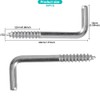 YXQ 50pcs Square Bend Hooks,M3.7-40x15mm Self-Tapping L Shape Right Angle