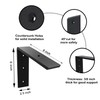 Countertop Support Bracket 2 Pack 6 inch Heavy Duty 3/8"
