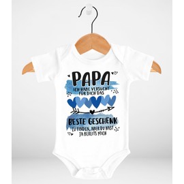 SpecialMe® Baby Bodysuit Papa ich Habe versucht Finden Saying Funny Thank You Father Short Sleeve Organic Cotton, best gift white