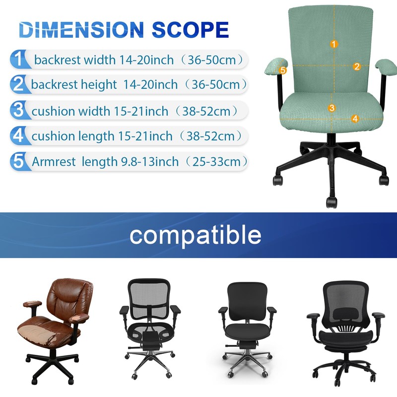 Tallew 4 Pcs Office Chair Covers Set Computer Universal Protective