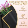 Aubeco 48 Sheets Waterproof Flower Wrapping Paper, Black Bouquet Wrap