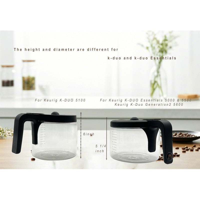 Glass Coffee pot replacement Compatible with Keurig K-DUO 5100 Coffee