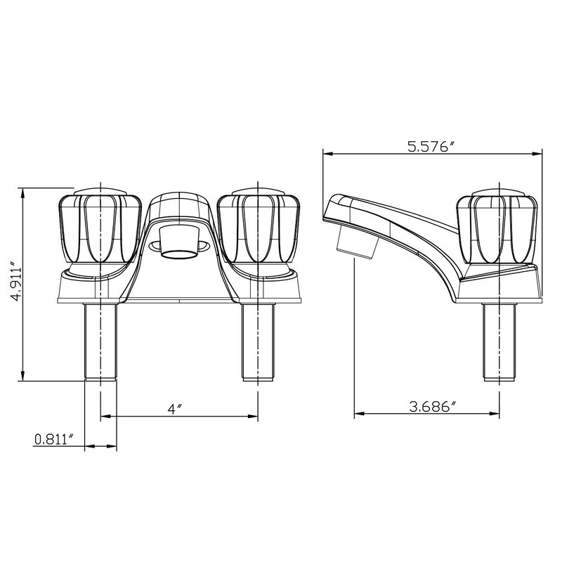Dura Faucet DF-PL700S-BQ RV Bathroom Faucet with Smoked Acrylic Knobs