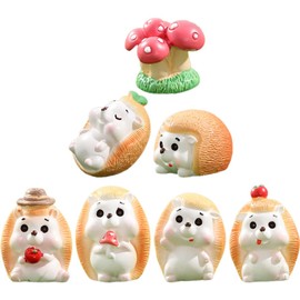 Operitacx 7pcs Miniature Resin Hedgehog Models Multi-functional Desktop Decor for Diy Crafts and Mini Gardens
