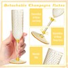 XUWAIDSGN 24 Pack Pink Detachable 2 piece Champagne Flutes 5.5