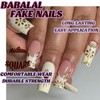 BABALAL Red Heart Press on Nails Medium Square Fake Nails