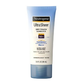Neutrogena Ultra Sheer Dry-Touch Sunscreen For Face & Body, SPF 55 Broad Spectrum UVA/UVB Protection, Lightweight Water Resistant & Non-Greasy, Travel Size Sunscreen, 3 fl. oz