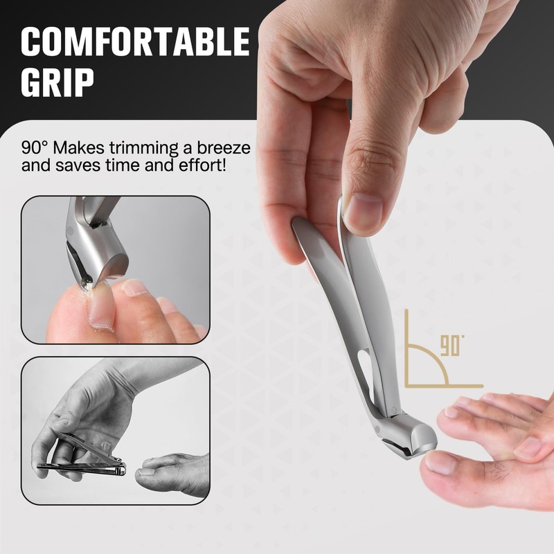 FERYES Angled Head Long Handled Toenail Clipper for Seniors -
