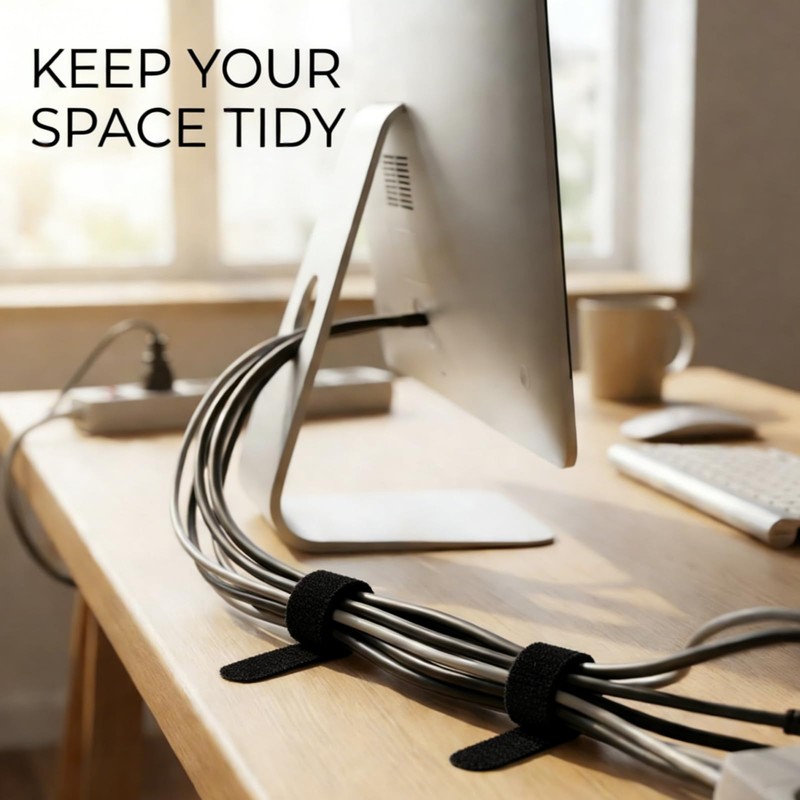 MVYC 240PCS 6 Inch Cable Ties- Hook and Loop Reusable