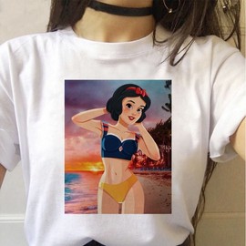 a774 Princess T-shirt Bikini Cover-up - New 2020 Summer Ins Super Hot Snow White Design Printed M/C15 10ea