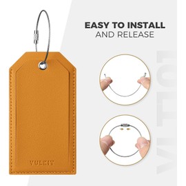Etiquetas de equipaje VULKIT 2 paquetes etiquetas de equipaje para maleta, mochilas y maletines, accesorios esenciales de viaje y accesorios de crucero