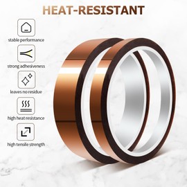 Quadafy 4 Rolls Sublimation Tape, Heat Tape for Sublimation, Heat Resistant, Heat Transfer Tape, Residue Thermal Press Tape for Electronics, Soldering, and Circuit Board Protection(10mm x 33m)