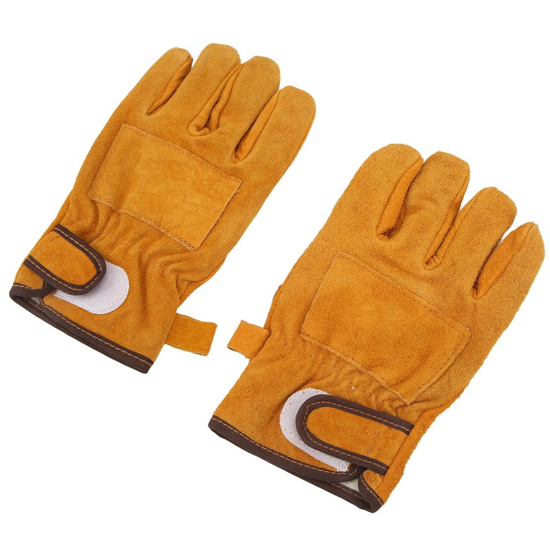 Heat Resistant Gloves Calf Leather Polyester Hand Protection BBQ Grill
