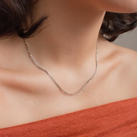 Avotto Silver Plated Chain 5mm Figaro Chain Necklace Hypoallergenic Silver Chains Necklace Jewelery Gifts 24Inch