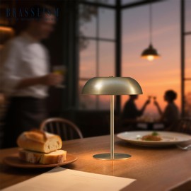 BRASSLISM Gold Cordless Table Lamp – Rechargeable Touch Lamp with 3-Color Dimming & Adjustable Height，Battery Powered lamp for Bedside, Bar, Desk, Outdoor Patio,Restaurant，Modern Luxury Decor
