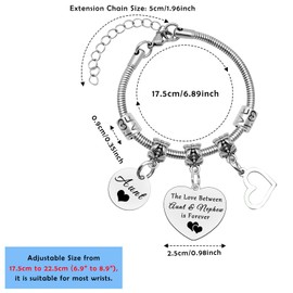 Aunt Gifts Aunt Nephew Bangle Bracelet Gifts from Niece Nephew Bracelet Best Aunt Ever Gift The Love Between Aunt and Nephew is Forever Bracelet Birthday Christmas Gifts