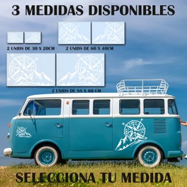 CREATIVASS Wind Sticker Mountain Compass SUV 4x4cm Trail Off Road Car Van Motorcycle Motorhome Vinyl Adventure Boat Trailer (20x30cm, White)