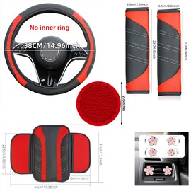 10PCS Car Interior Accessories Sets,Steering Wheel Cover, Seat Belt Cover Pads, Center Console Cover,Cup Holder Coasters,Air Vent Decorative Clip(Purple)