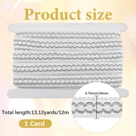 CABODYALS 12M White Gimp Braid Trim Upholstery Vintage Woven Trimming Embroidery Twined Cord Fabric Wave Lace Edging Polyester Ribbon for Sewing Making Home Curtain Clothes Decor Diy Craft