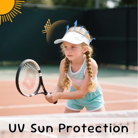 Sukeen Kids Visors Hats for Girls Boys,Foldable Brim Sun Hat Adjustable Folding Cap for Outdoors Activity White