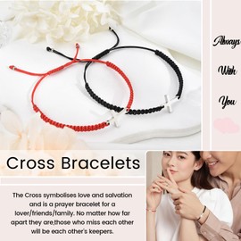 VU100 Couple Bracelet Partner Bracelet Gift for Couple Bracelet Kabbalah Lucky Amulet Bracelet Valentine's Day Christmas Birthday Gift for Boyfriend Girlfriend Husband Wife Family Friends, Nylon, No