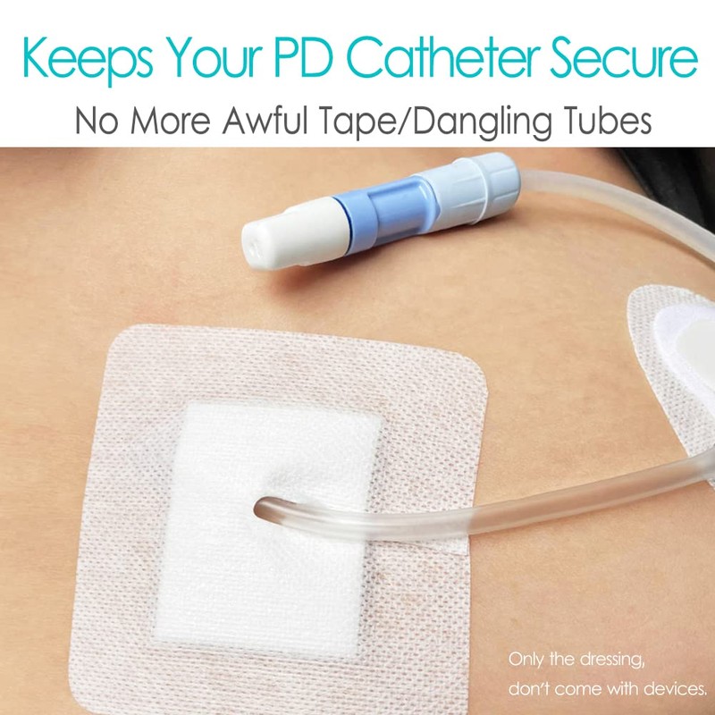 Split Drain Adhesive Bandages 4" x 4", PD Catheter Feeding