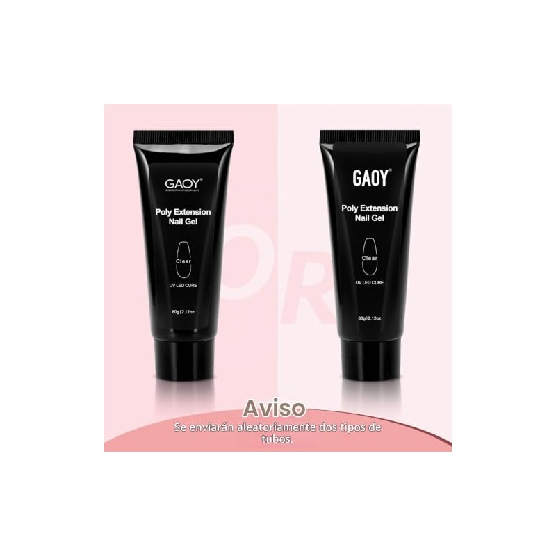 GAOY- Poly Gel, 60 g de gel para extensión de