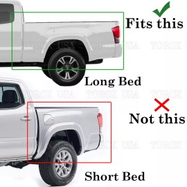 Torox For 2016-2021 2022 2023 Toyota Tacoma (LONG Bed ONLY) Gas Door COVER GLOSS BLACK