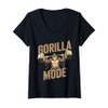 Damen Gorilla Mode Monkey Gewichtheben Bodybuilder T-Shirt mit V-Ausschnitt